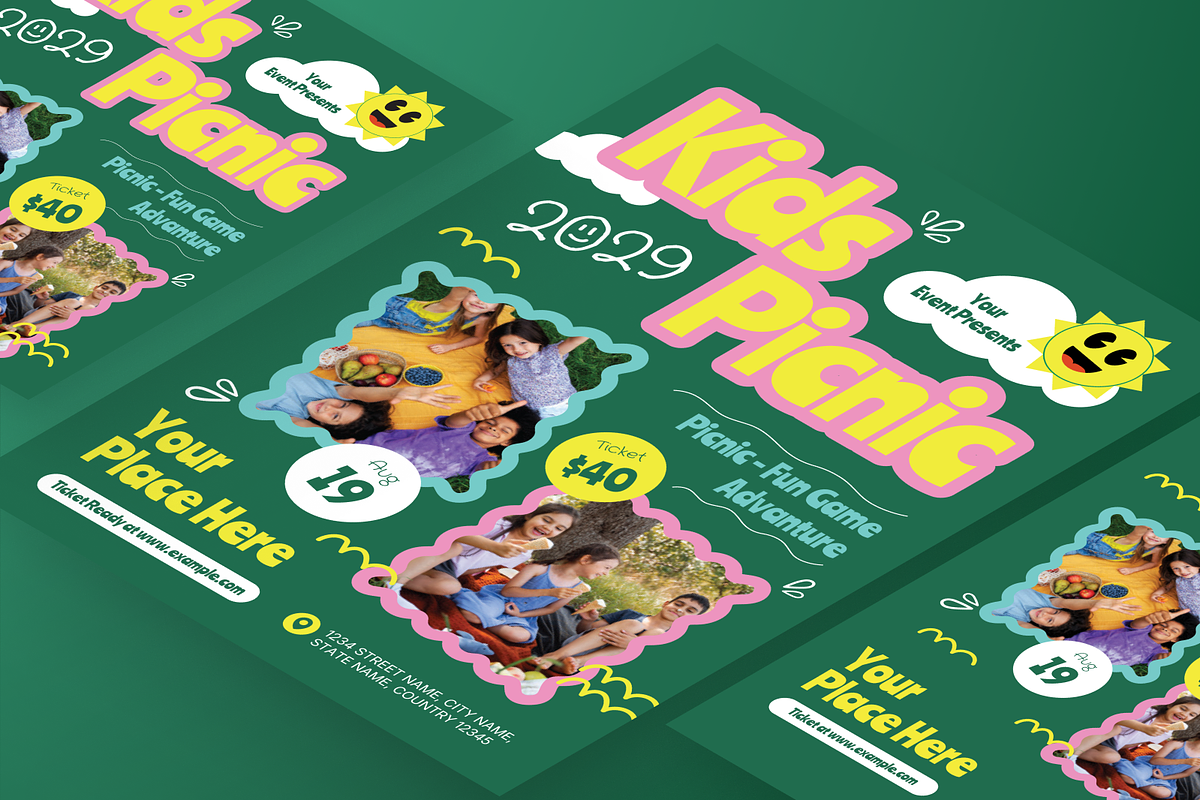 Kids Picnic Flyer Set, a Flyer Template by Annora Studio (Photo 5 of 6)