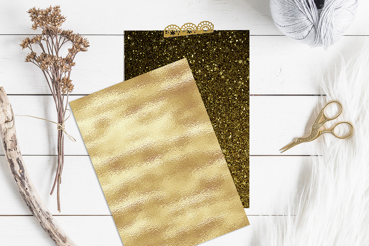 Gold Foil & Glitter Textures, a Texture Graphic by CatJello Graphics (Photo 7 of 15)