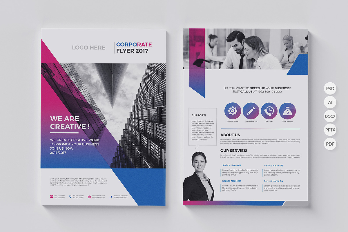 20 Corporate Flyer-Double Sided, a Flyer Template by BrochuresFactory (Photo 13 of 21)