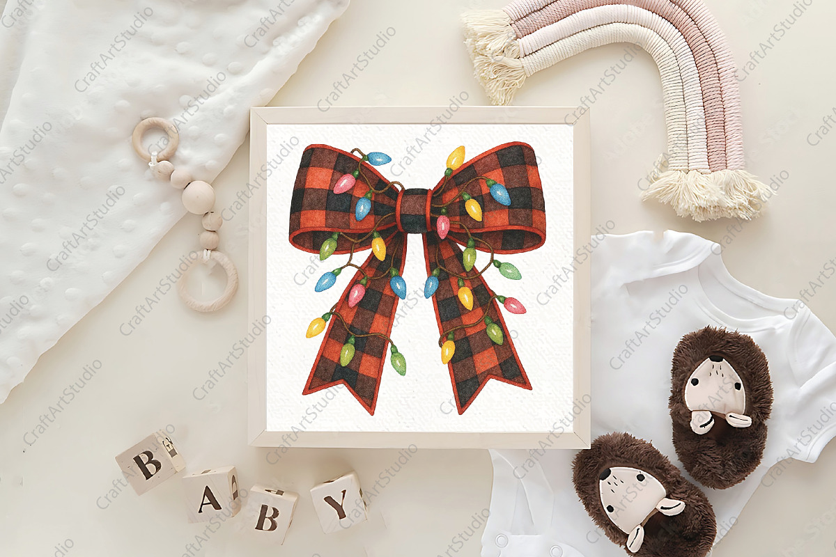 Christmas Lights Bow Coquette PNG, an Illustration by CraftArtStudio (Photo 4 of 4)