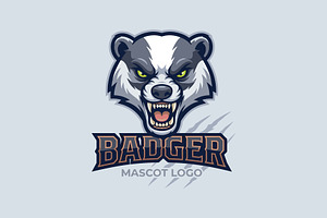 Badger Mascot Cartoon Logo