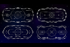 HUD aim control frame interface, a Technology Illustration by Vector Tradition