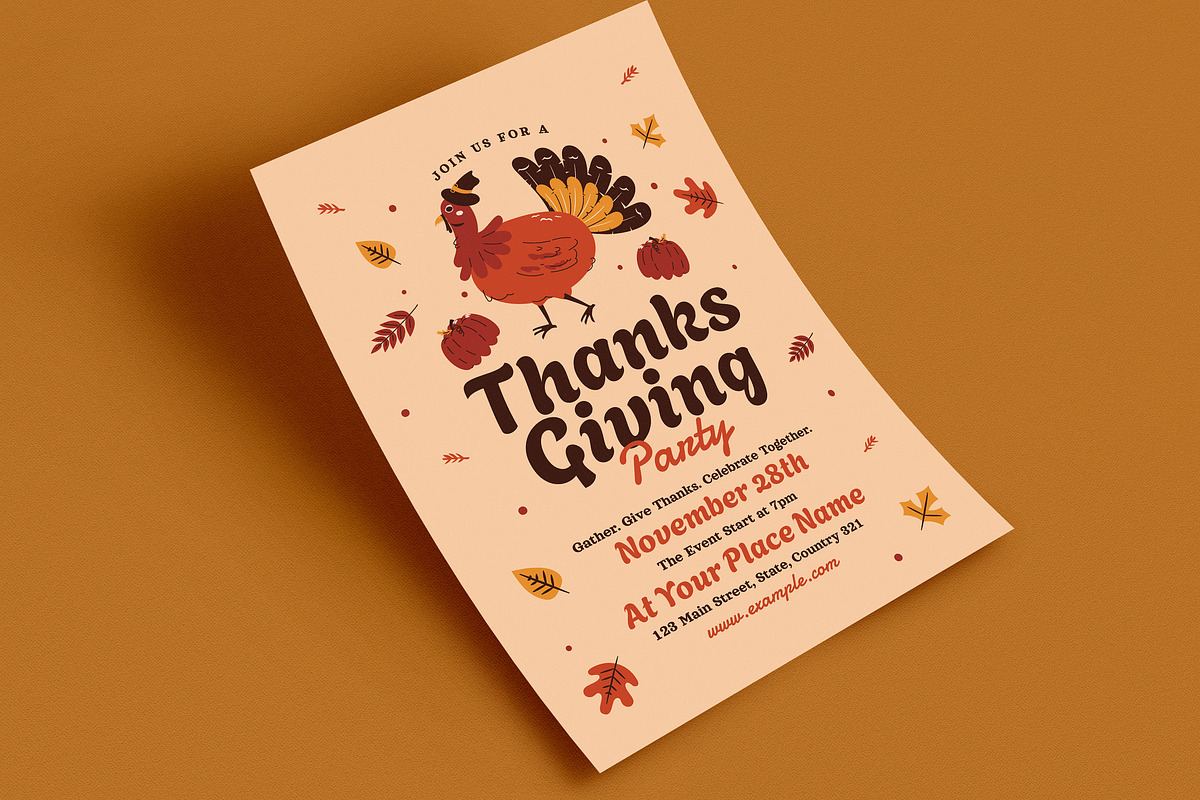 Retro Thanksgiving Event Flyer, a Flyer Template by Guuver (Photo 2 of 3)
