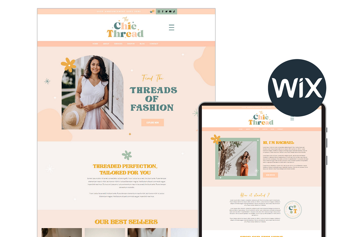 Boho Wix Website Store Template, a Wix Template by AdvertFox (Photo 2 of 9)