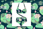 Frog Lotus Seamless Pattern, a Pattern Graphic by Oksana Dovhopol Art (Thumbnail 2 of 23)