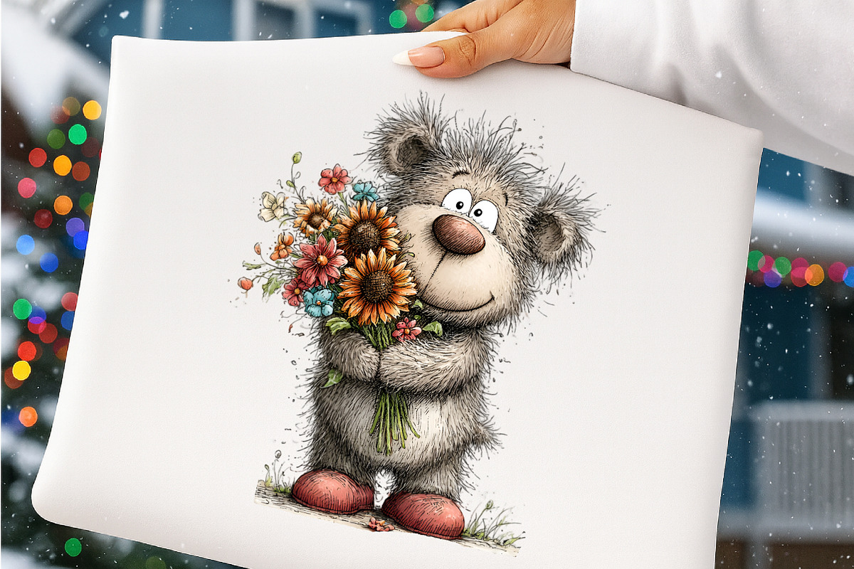 Whimsical summer teddy bear clipart, an Illustration by SinaCreation (Photo 3 of 8)