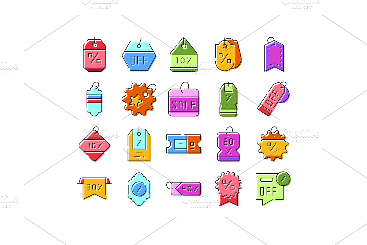 Discount and sale tags offering, an Object Illustration by pikepicture