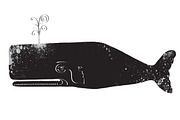 Folk Art Whale Illustration, an Animal Illustration by Digital Art Downloads (Thumbnail 2 of 3)