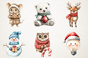 Cute Christmas Watercolor Clipart, an Illustration by RobertsArt (Thumbnail 6 of 7)