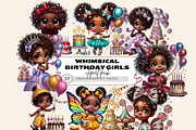 WHIMSICAL BIRTHDAY GIRLS CLIPART, a Person Illustration by Daring Digies (Thumbnail 1 of 7)
