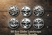 60 Eco Globe Landscape Silhouette, a Technology Illustration by Amazin_art (Thumbnail 1 of 25)