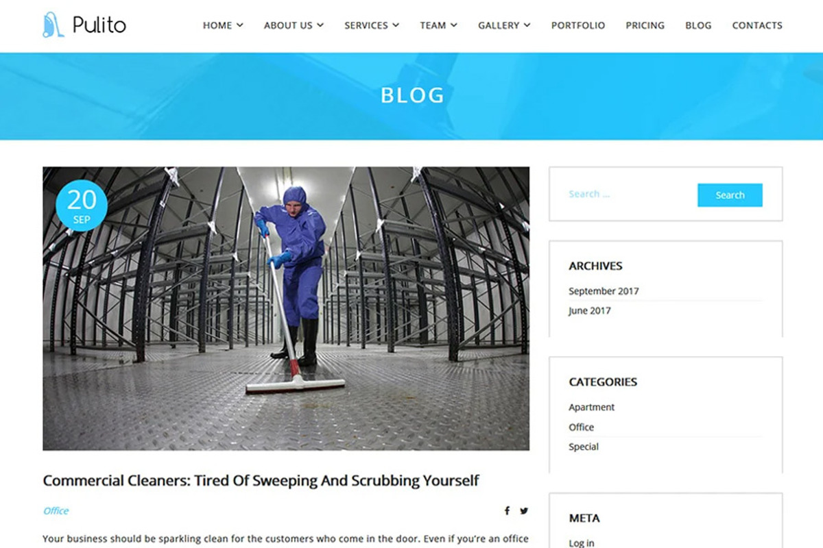 Pulito - Cleaning Services WordPress, a WordPress Template by NetGon_Tech's Shop (Photo 3 of 5)