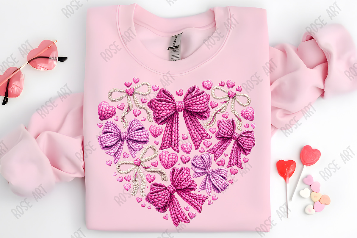 Yarn Crochet Heart Coquette Bow Png, a Seasonal Illustration by Rose Art (Photo 3 of 5)
