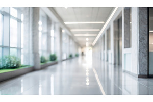 A bright, modern hallway with large, an Architecture Photo by Igor Tichonow
