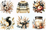 Beige & Black Autumn Clipart, an Illustration by CraftArtStudio (Thumbnail 2 of 6)