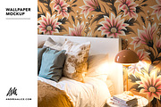 Wallpaper Mockup Bedside with Lamp, a Household Mockup by Andrea Muller (Thumbnail 5 of 6)