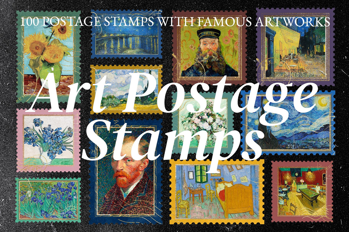 Art Masterpieces Postage Stamps, a Decorative Illustration by Saint aury Studio (Photo 1 of 4)