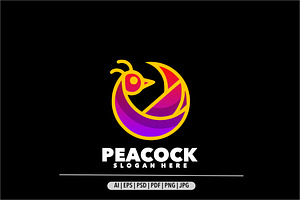 Peacock gradient logo template, a Branding & Logo Template by Bayuktx