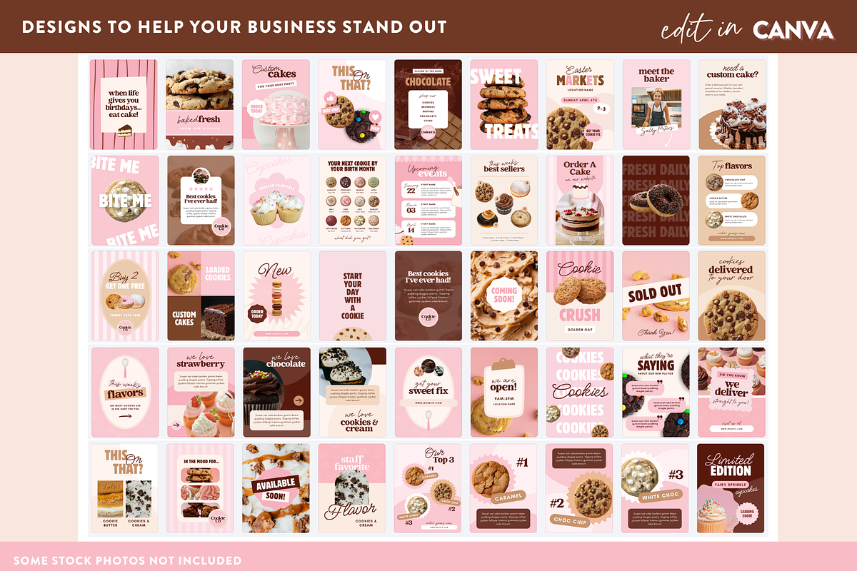 Bakery Instagram Templates Canva, a Social Media Template by Design Pixie (Photo 3 of 7)
