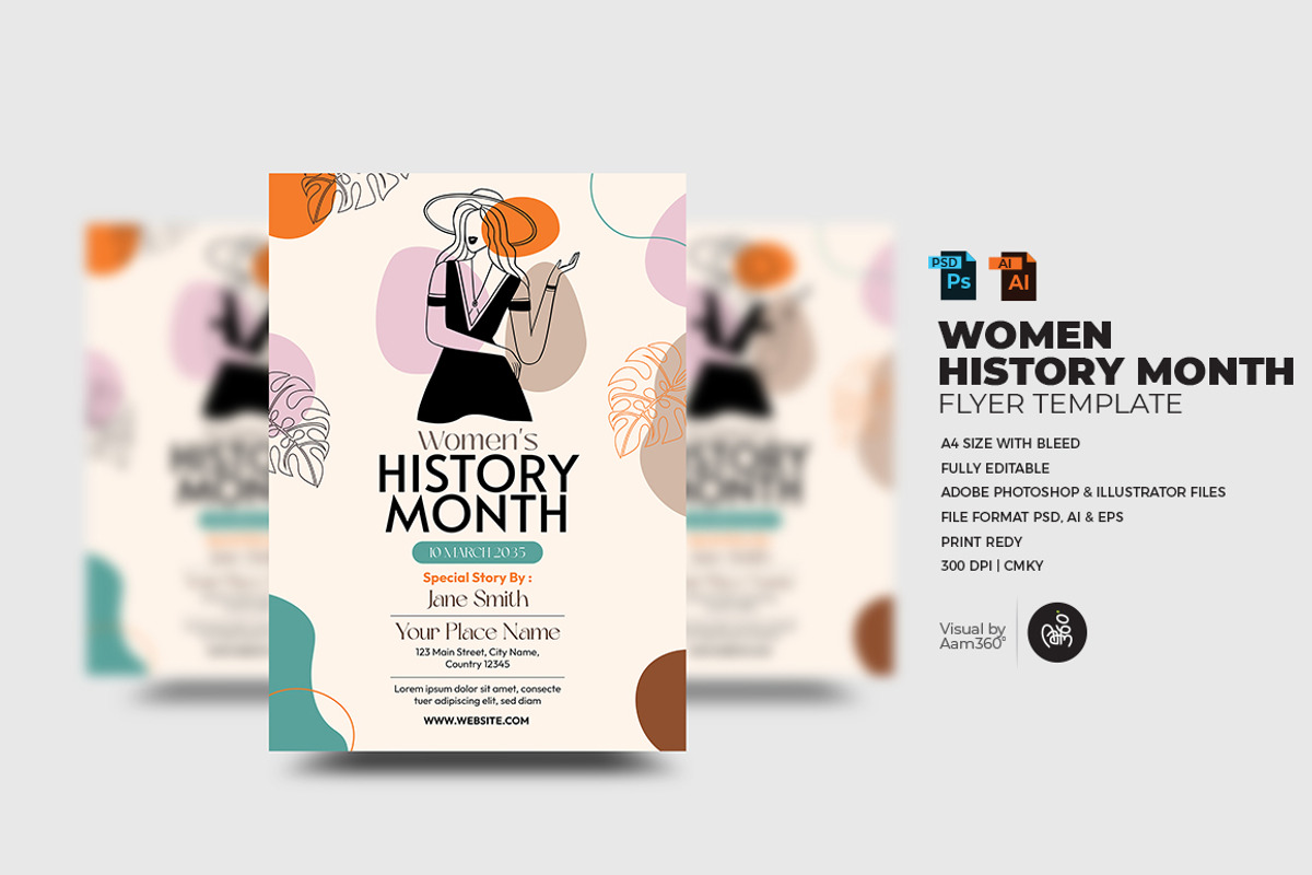 Women History Month Flyer Template, a Flyer Template by Aam360 (Photo 1 of 3)