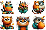 Whimsical Spring Cat Clipart Bundle, an Illustration by Sublimation Artist (Thumbnail 4 of 7)