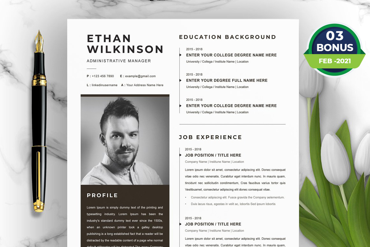 Resume/CV Bundle | 200+ for $29, a Resume Template by ResumeInventor (Photo 159 of 207)