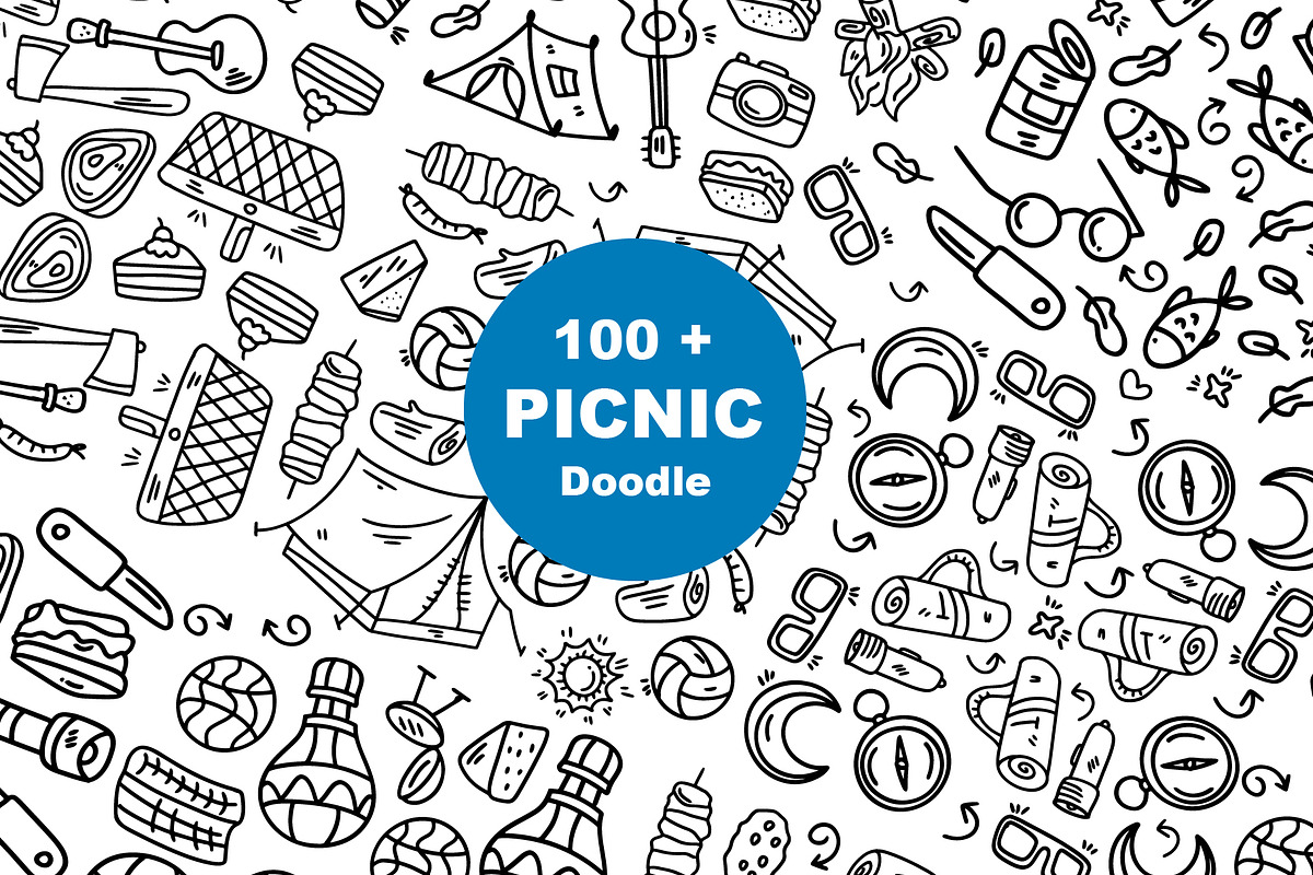 Picnic icon doodle 100 + set, an Outline Icon by foxndeer (Photo 1 of 3)