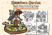 Miniature Garden Coloring Page, an Illustration by Design Station (Thumbnail 1 of 3)