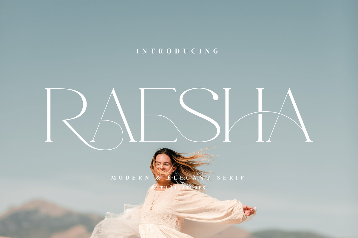 Raesha - Stylish Serif Font, a Serif Font by Aqeel_Art (Photo 1 of 10)