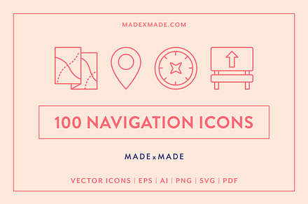 Navigation Line Icons, an Outline Icon by Made by Made