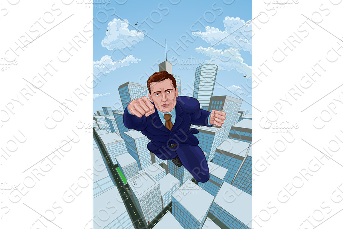 Super Hero Business Man Superhero, a Person Illustration by Christos Georghiou