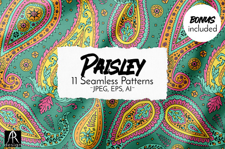 Vibrant Paisley Dreams Patterns, a Pattern Graphic by Rose Design