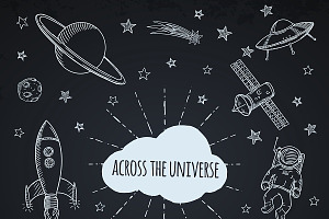 Across The Universe Set Of Doodles.