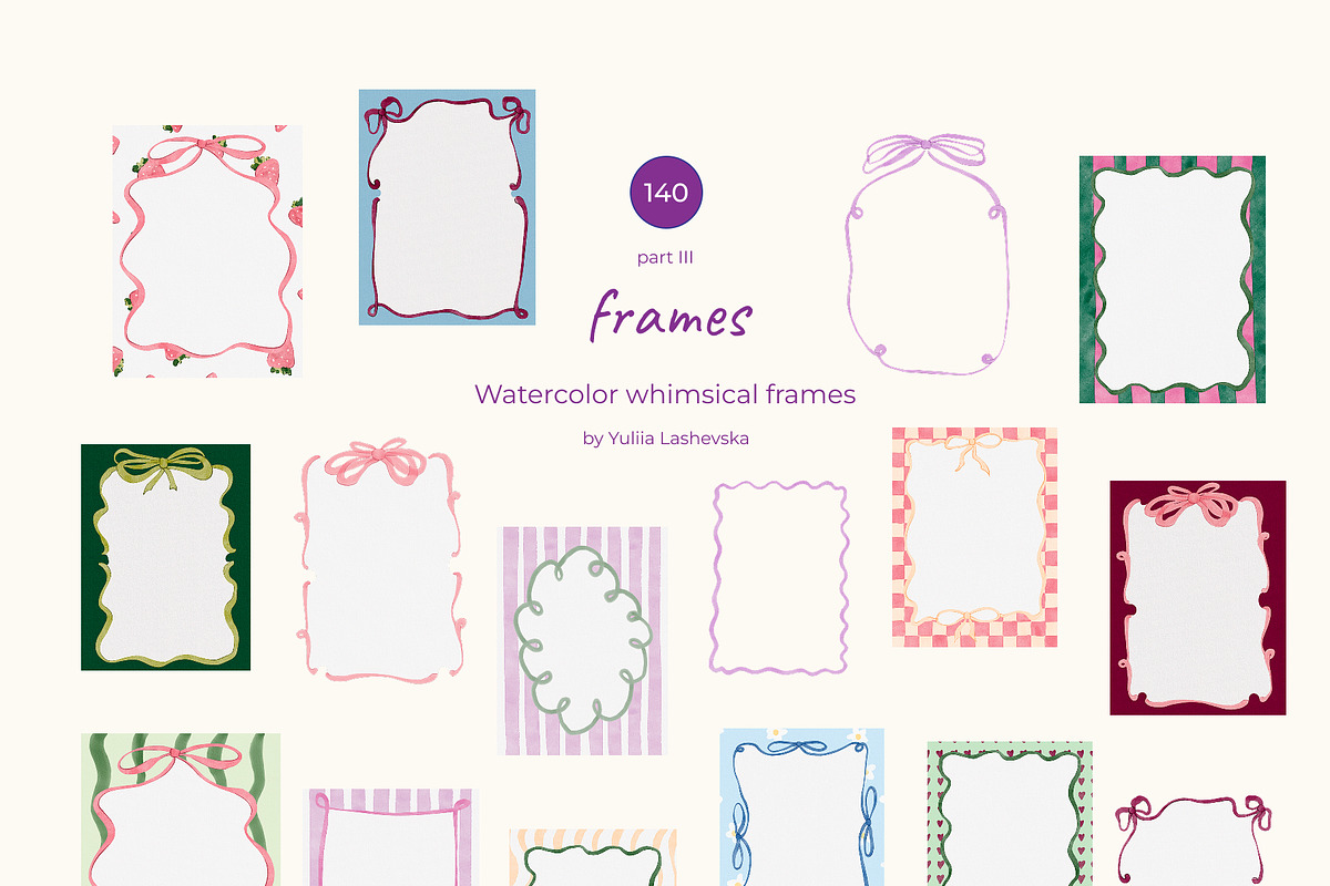 Watercolor whimsical frames, an Object Graphic by Yuliia Lashevska (Photo 8 of 10)