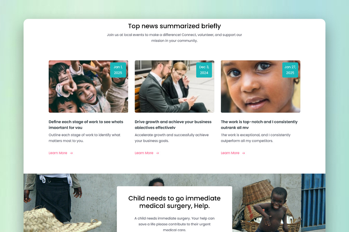 Endeavor Charity Framer Template, a Templates & Theme by WrapPixel (Photo 5 of 7)