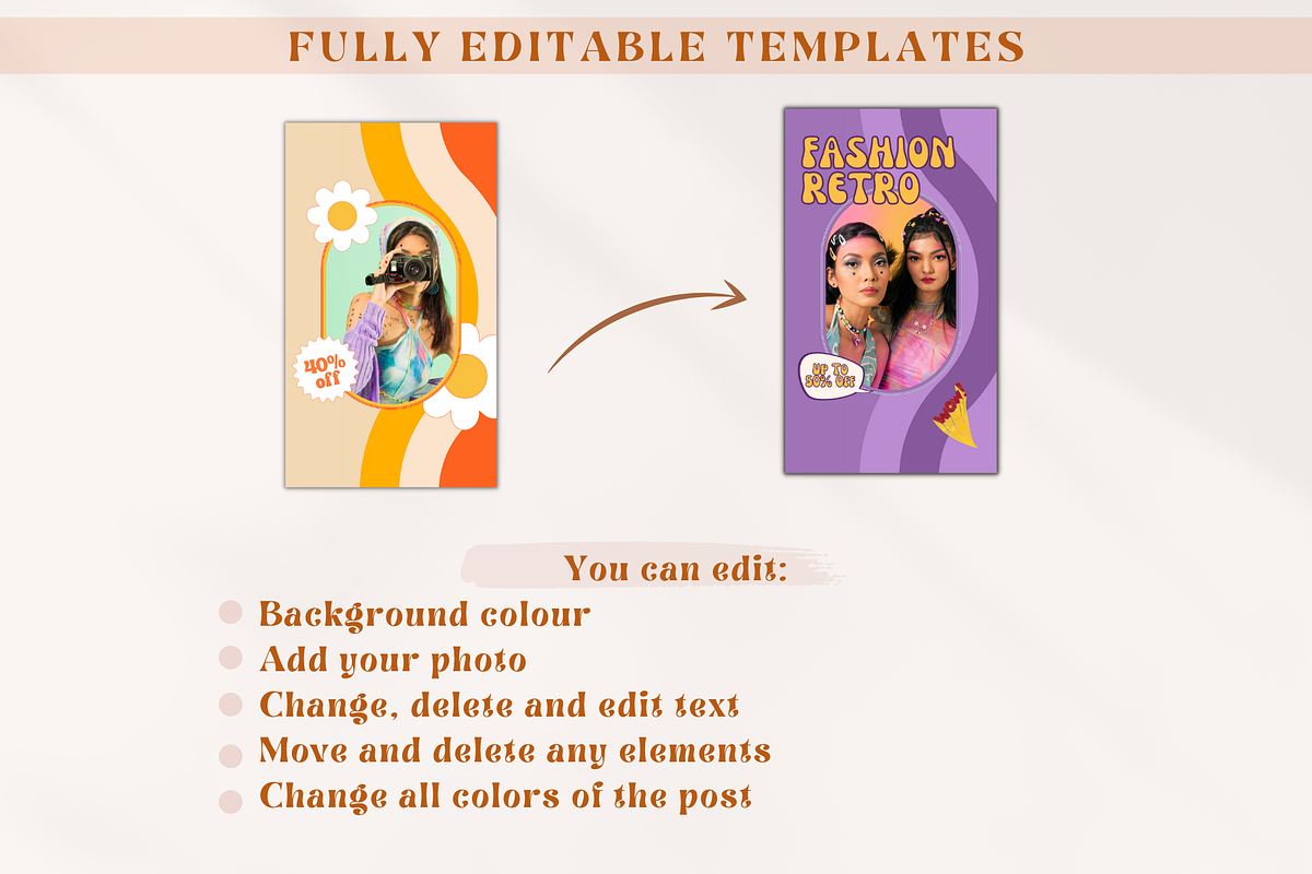 Retro Instagram Story Templates, a Social Media Template by Boltik Studio (Photo 3 of 8)