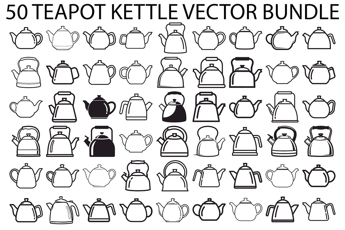 Teapot Kettle Vector Bundle, an Illustration by Designs_River (Photo 1 of 51)