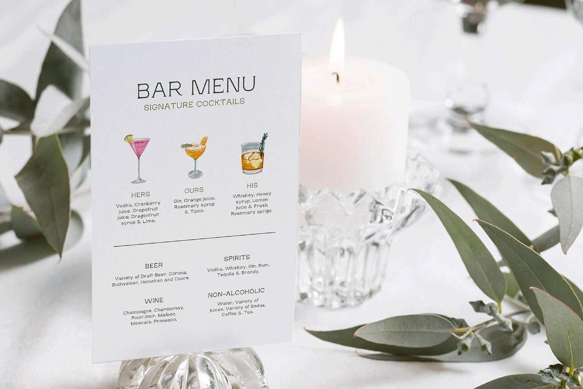Green Floral Menu Set Templates, a Stationery Template by Paraná Studio (Photo 2 of 9)