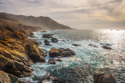 Pacific coastline scenery featuring pacific, coast, and sunset, a Nature Photo by Nick Fox