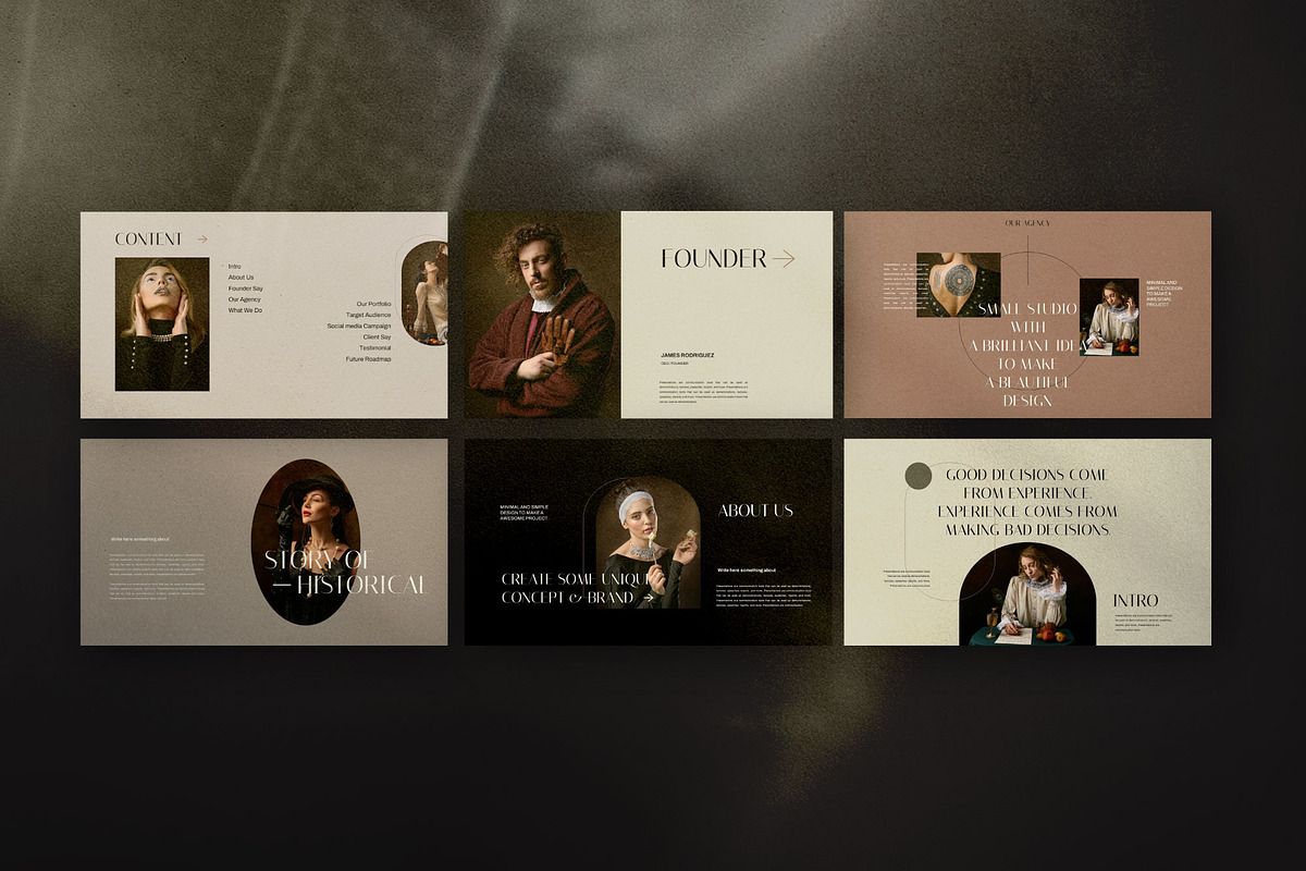 Historical Brand Google Slides, a Presentation Template by Dirtytemp Studio (Photo 7 of 10)