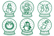 Christmas Snow Globes Hand Drawn Pac, an Illustration by Daily.Designs (Thumbnail 4 of 7)