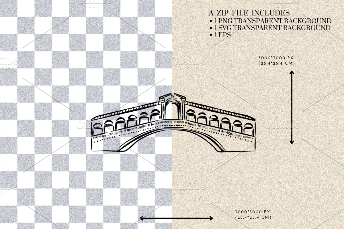 Rialto Bridge Venice Italy Canal, an Object Illustration by CraftingOnSunday (Photo 2 of 3)