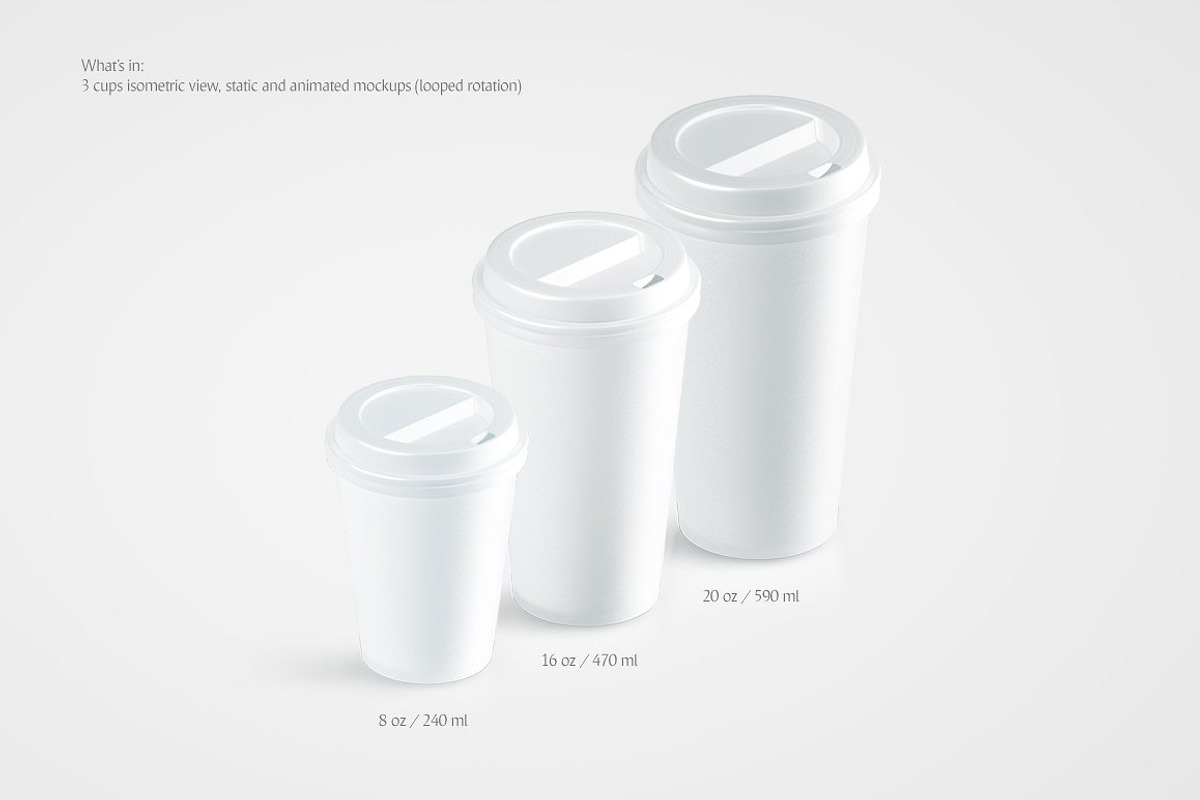 Coffee Cup Animated Mockups Bundle, a Cups & Container Mockup by rebrandy (Photo 4 of 20)