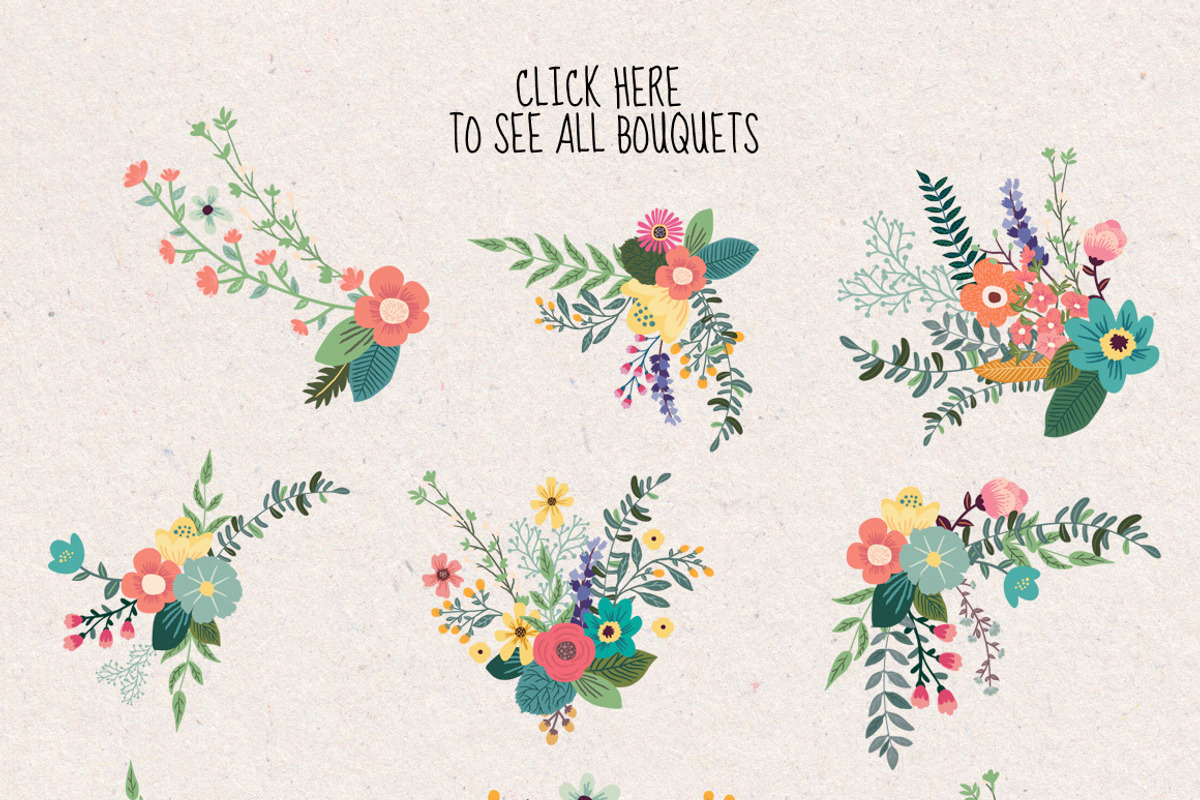 The big flower bundle, an Illustration by CLIPART GARDEN (Photo 3 of 5)