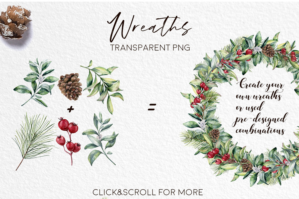 Delicate Christmas Watercolor bundle, a Seasonal Illustration by Yuliya Derbisheva (Photo 6 of 14)