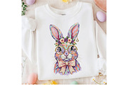 Floral Brushstroke Easter Bunny Png, an Illustration by Designking (Thumbnail 6 of 6)