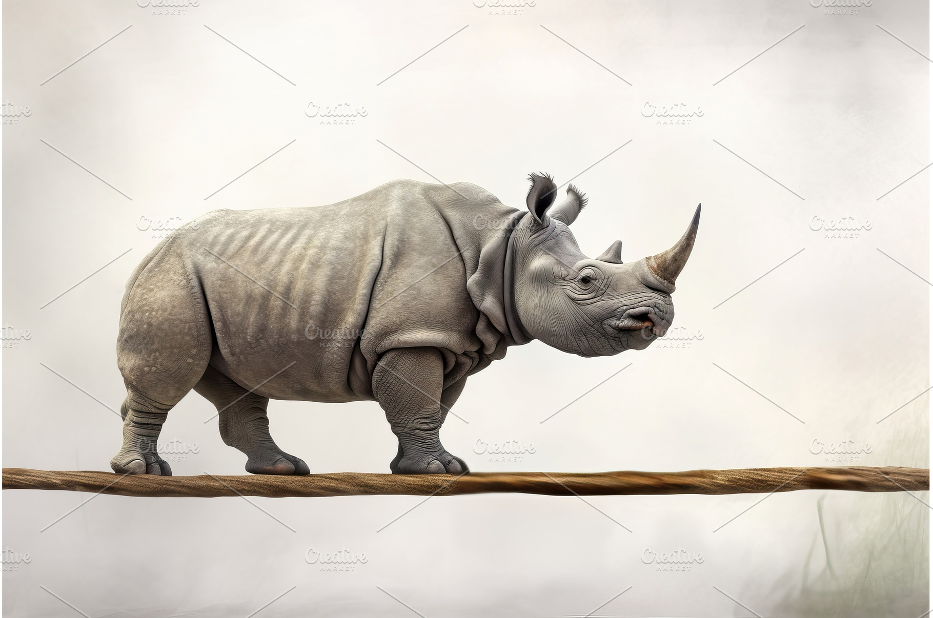 Horned great gray animal. Generate, an Animal Photo by Ylivdesign