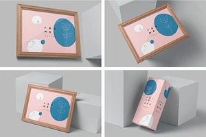 Rectangle Wooden Frame Mockups, an Advertising Mockup by megostudi0