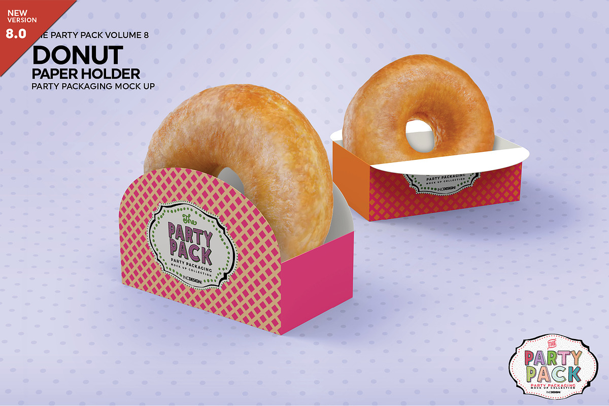Party Donut Paper Holder, a Cups & Container Mockup by INCDesign (Photo 1 of 7)