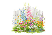 Watercolor Floral Fence Clipart, an Illustration by Designking (Thumbnail 3 of 5)